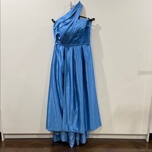 One-Shoulder Blue Prom Dress
